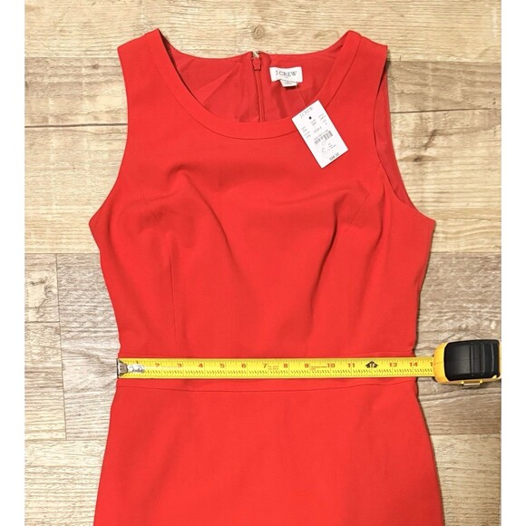 J. Crew Dress Red Sleeveless Lined Sheath Size 4 NWT - Picture 8 of 9